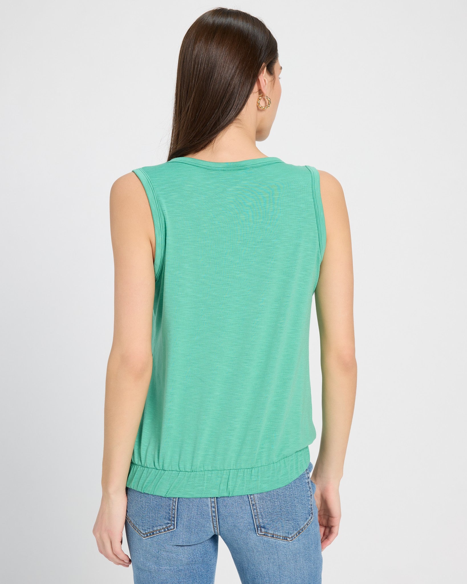 Green Apple $|& SEAS Redwood City Banded Slub Tank - SOF Back