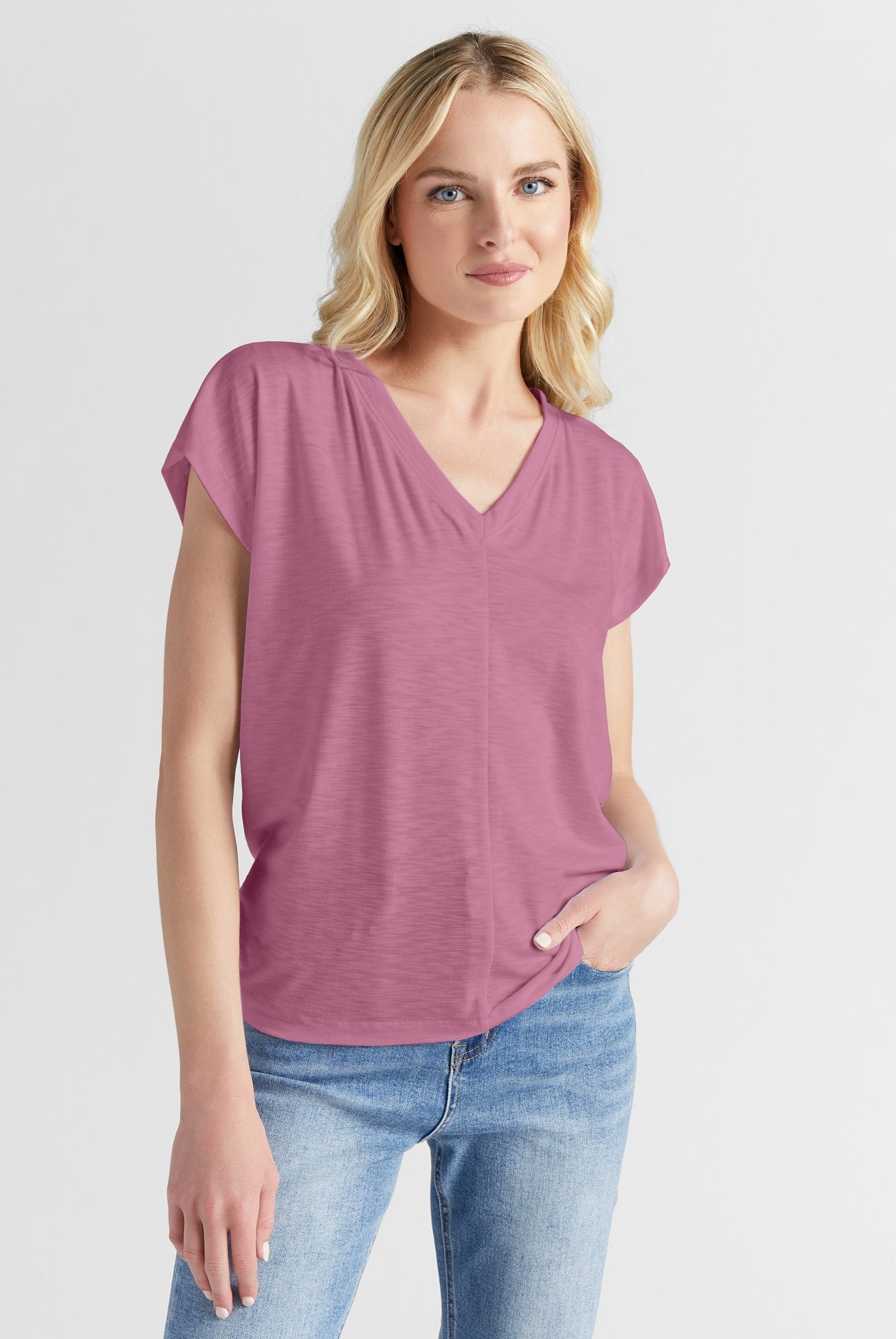 Mauve Mist $|& SEAS SoCal Short Sleeved Top - SOF Front