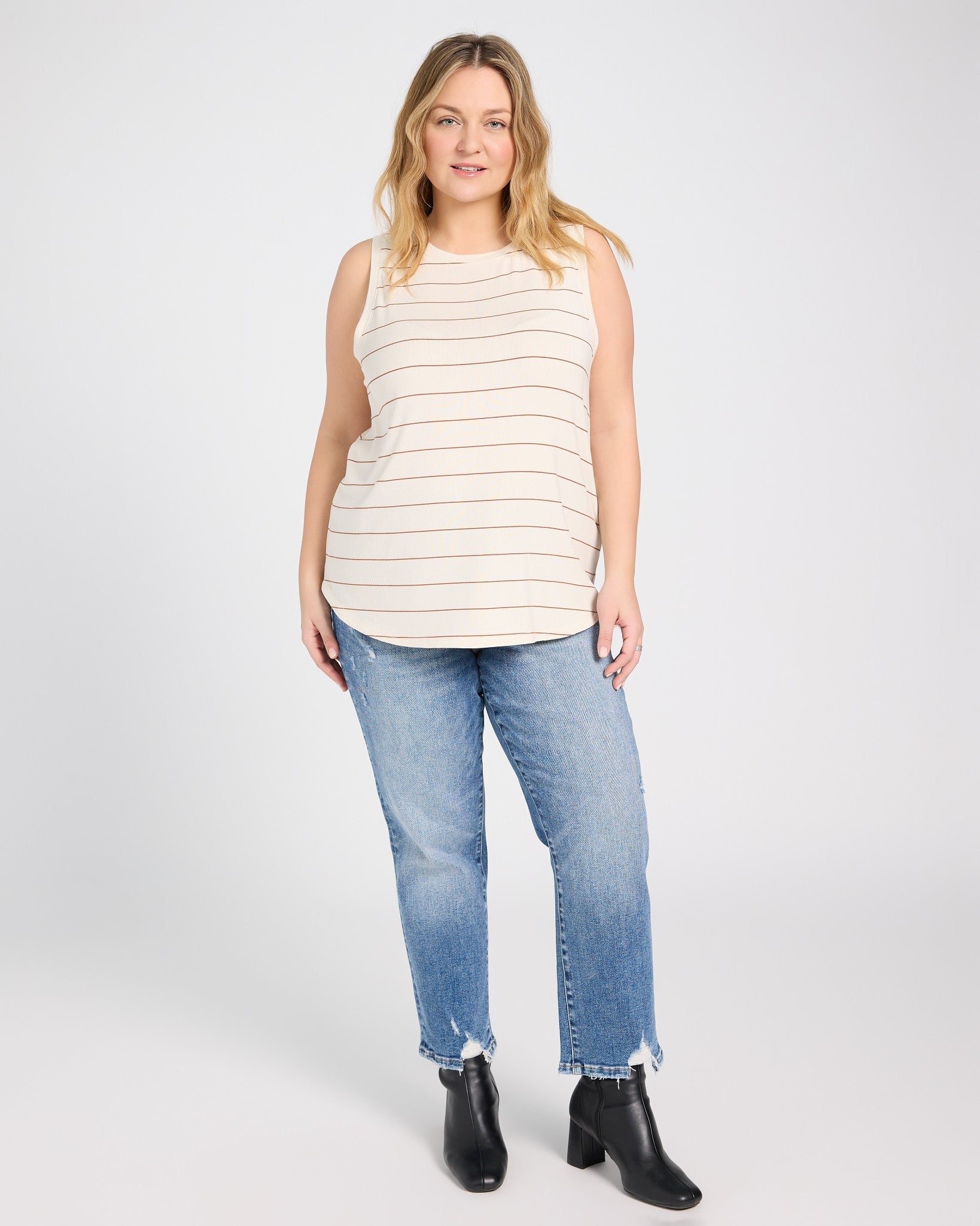 Ivory Tawny $|& Thread & Supply Sinclair Stripe Tank - UGC On Fig