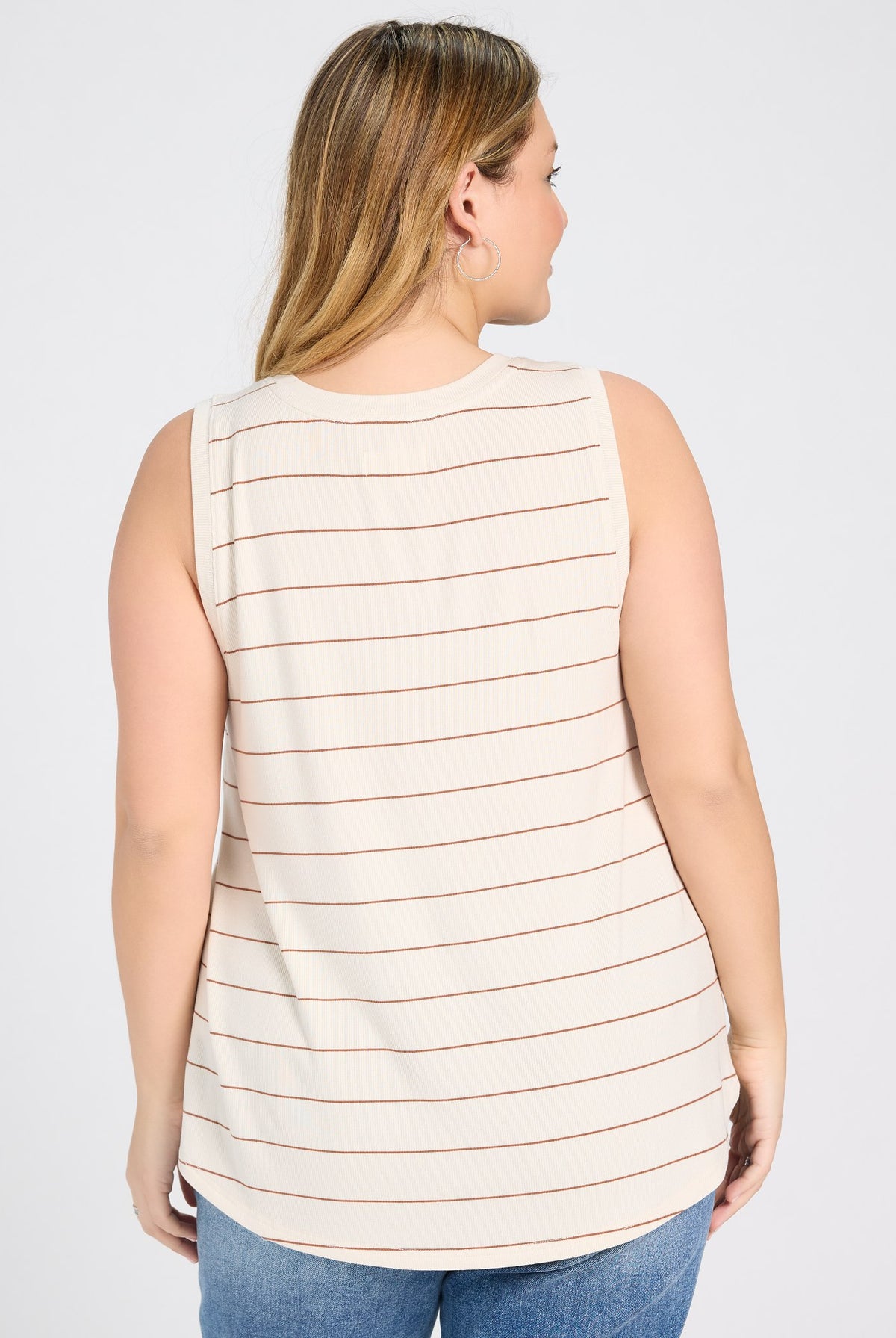 Ivory Tawny $|& Thread & Supply Sinclair Stripe Tank - SOF Back