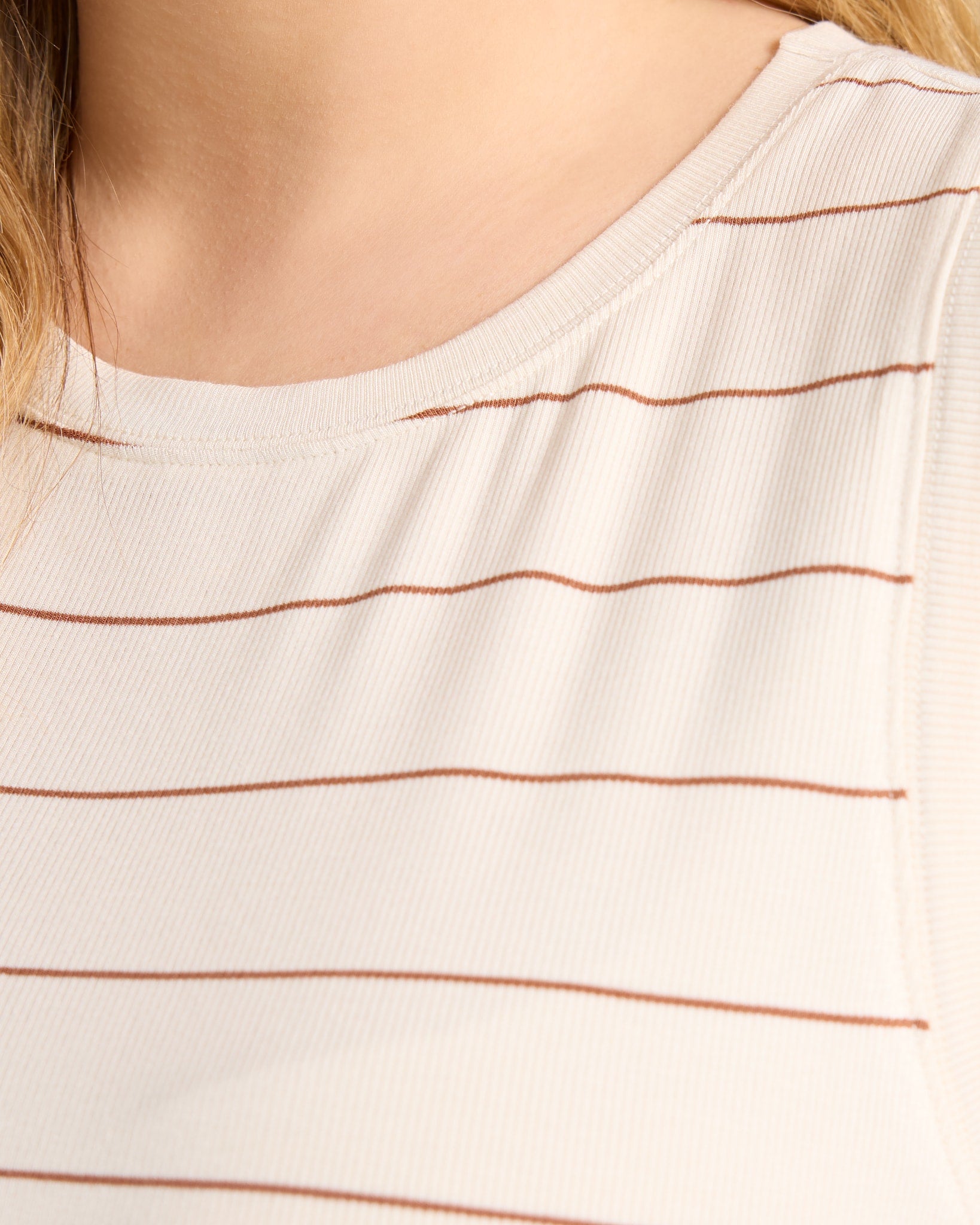 Ivory Tawny $|& Thread & Supply Sinclair Stripe Tank - SOF Front