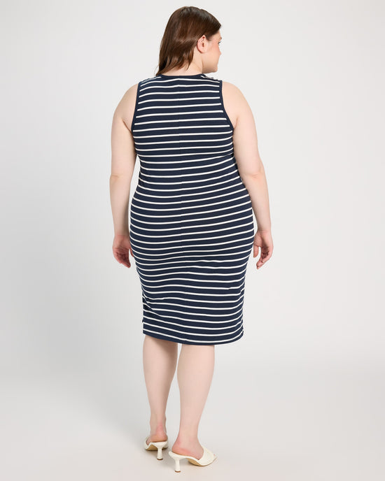 Navy White ST1138 $|& Thread & Supply Kendari Dress - SOF Back