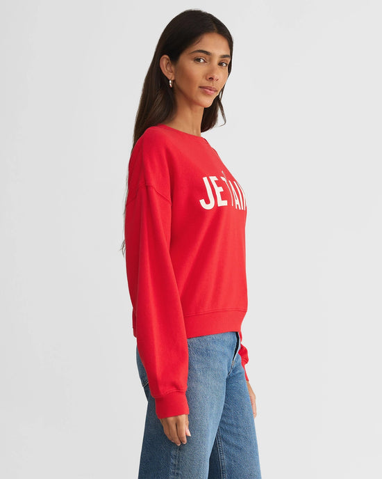 Cherry $|& Z Supply First Date Je Taime Sweatshirt - Hanger Front