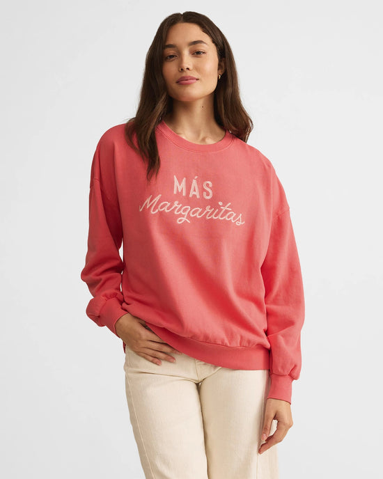 Sunset Pink $|& Z Supply Margs Sunday Sweatshirt - VOF Detail
