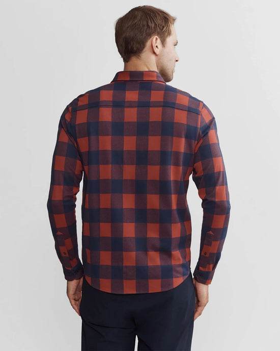 Brandy Red Buffalo Check $|& Rhone Hardy Flannel Shirt - VOF Back
