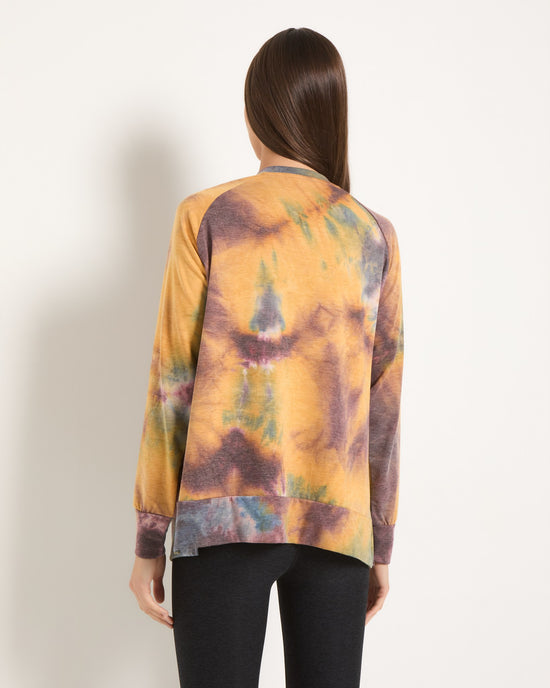 Ink Tie Dye $|& Interval Flex Fleece Tie Dye V-Neck Top - SOF Back