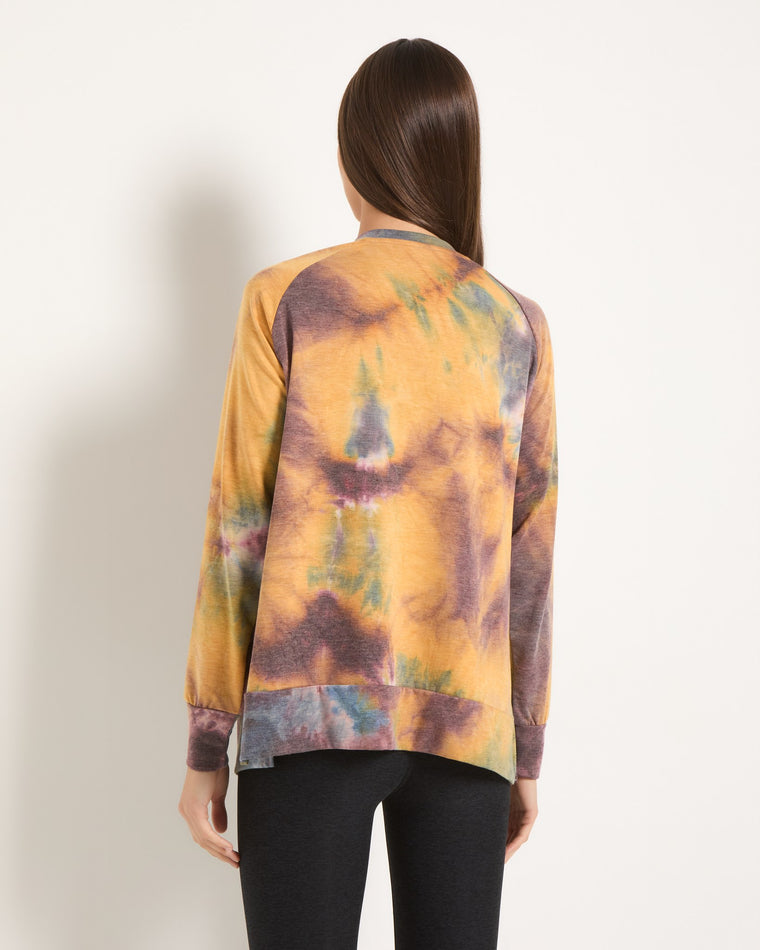 Ink Tie Dye $|& Interval Flex Fleece Tie Dye V-Neck Top - SOF Back