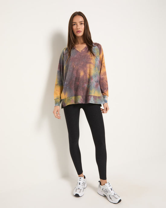 Ink Tie Dye $|& Interval Flex Fleece Tie Dye V-Neck Top - UGC On Fig
