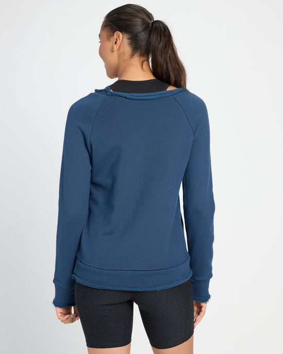 Ink Navy $|& Interval Pretty. Tough. Graphic Sweatshirt - SOF Back
