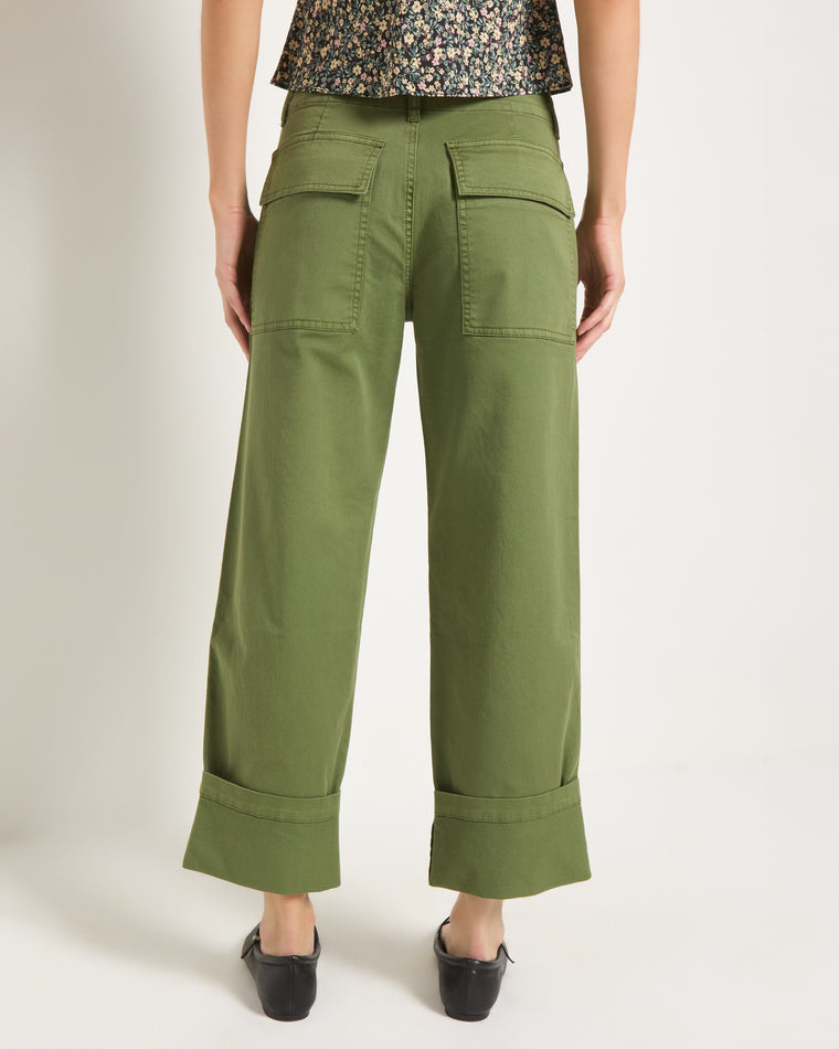 Matcha $|& SEAS Bungalow Cuffed Twill Utility Pant - SOF Back