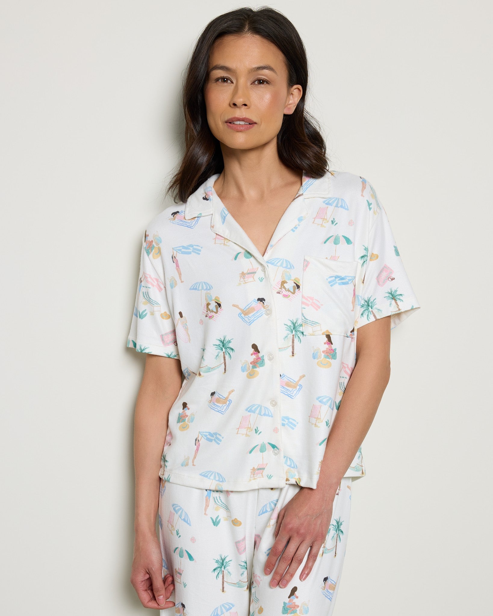 Bone $|& Z Supply Lounge Beach Days PJ Top - SOF Front
