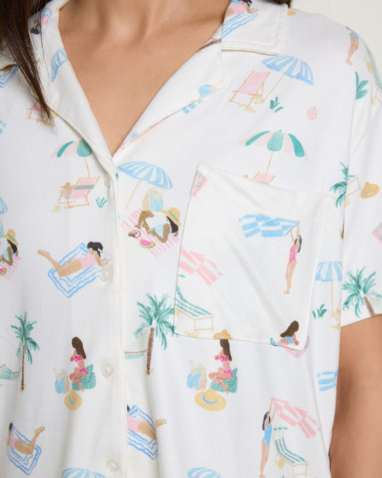 Bone $|& Z Supply Lounge Beach Days PJ Top - SOF Full Front