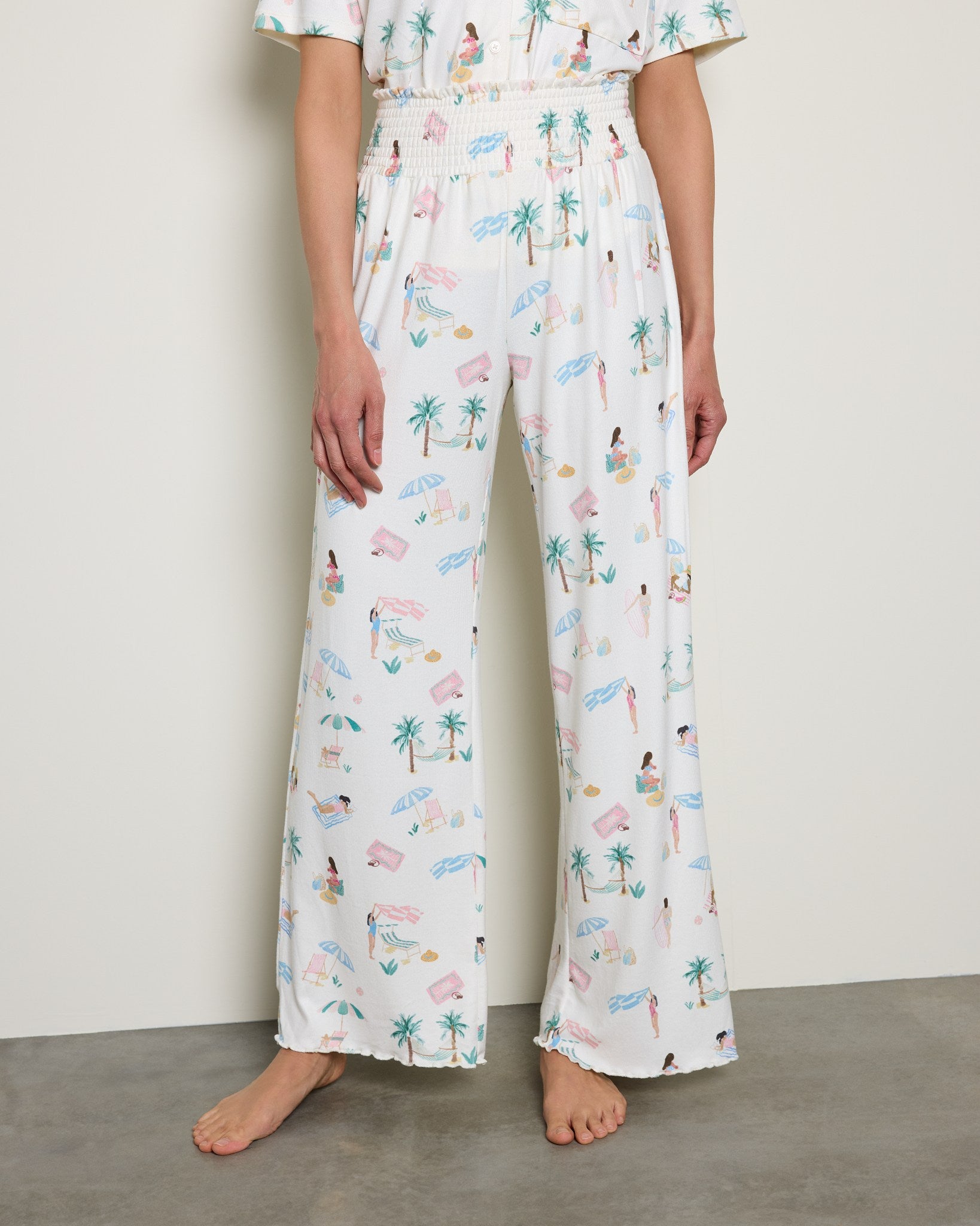 Bone $|& Z Supply Lounge Dawn Beach Days Pant - SOF Front