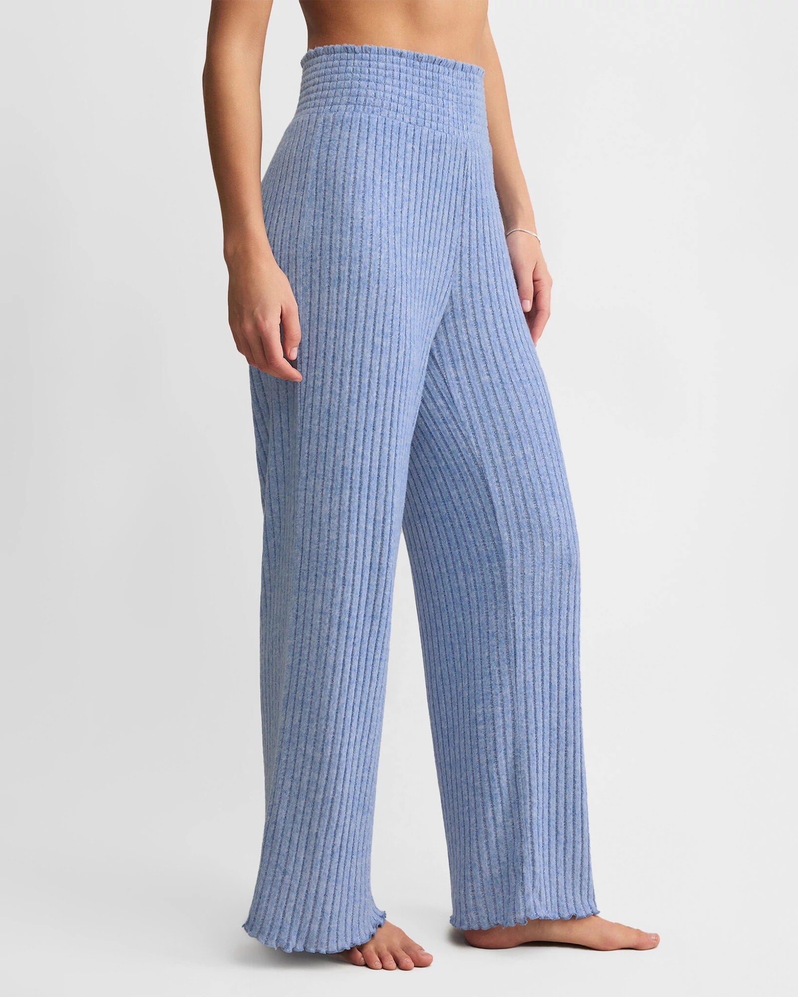 Riviera $|& Z Supply Lounge Dawn Smocked Ribbed Pant - Hanger Front