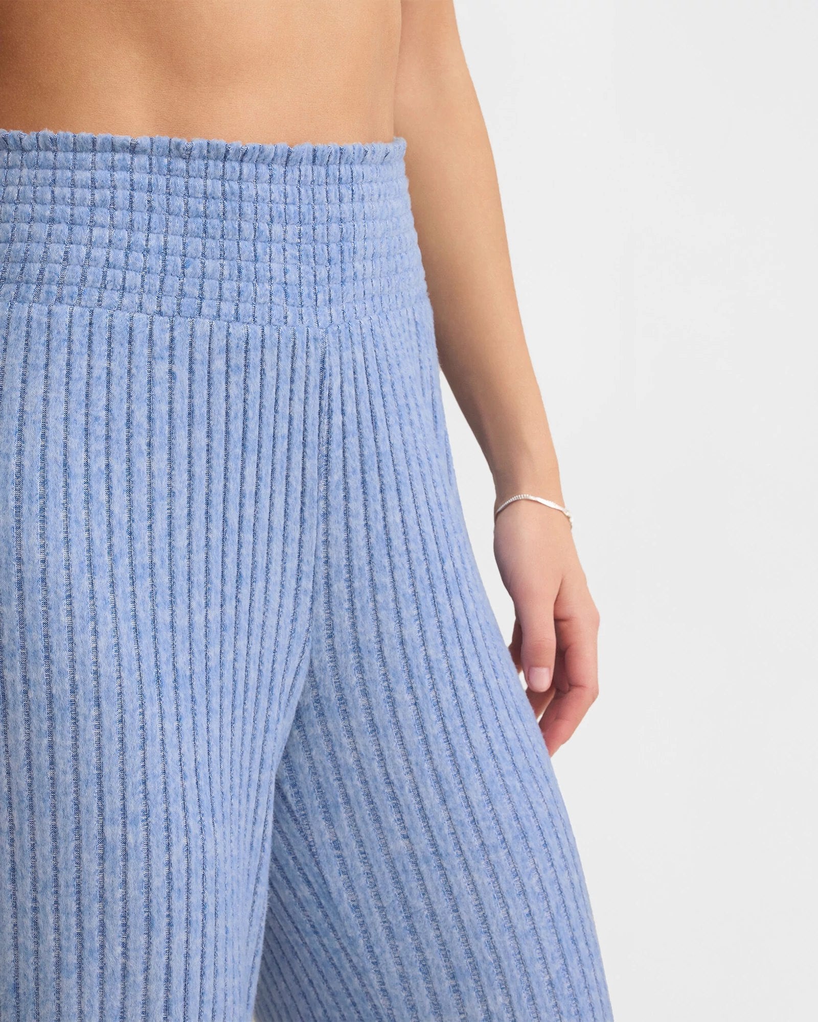 Riviera $|& Z Supply Lounge Dawn Smocked Ribbed Pant - Hanger Back