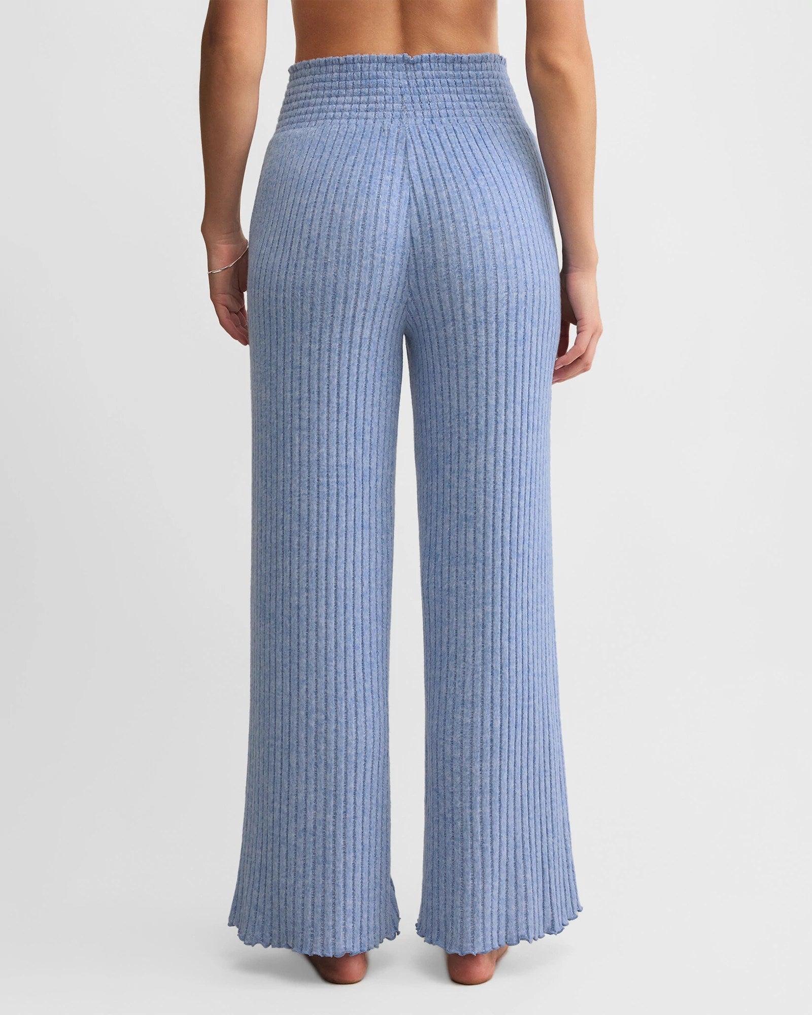 Riviera $|& Z Supply Lounge Dawn Smocked Ribbed Pant - Hanger Side