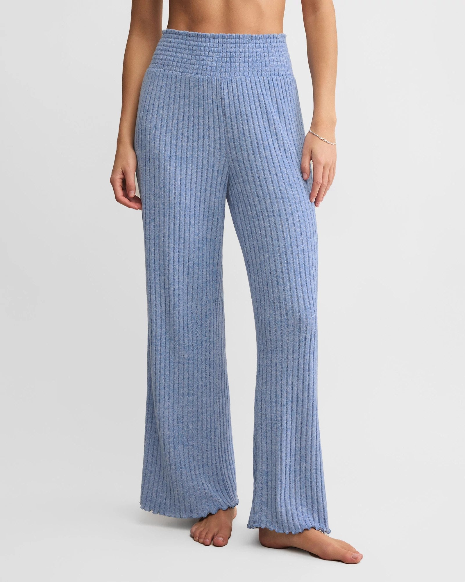 Riviera $|& Z Supply Lounge Dawn Smocked Ribbed Pant - VOF Detail