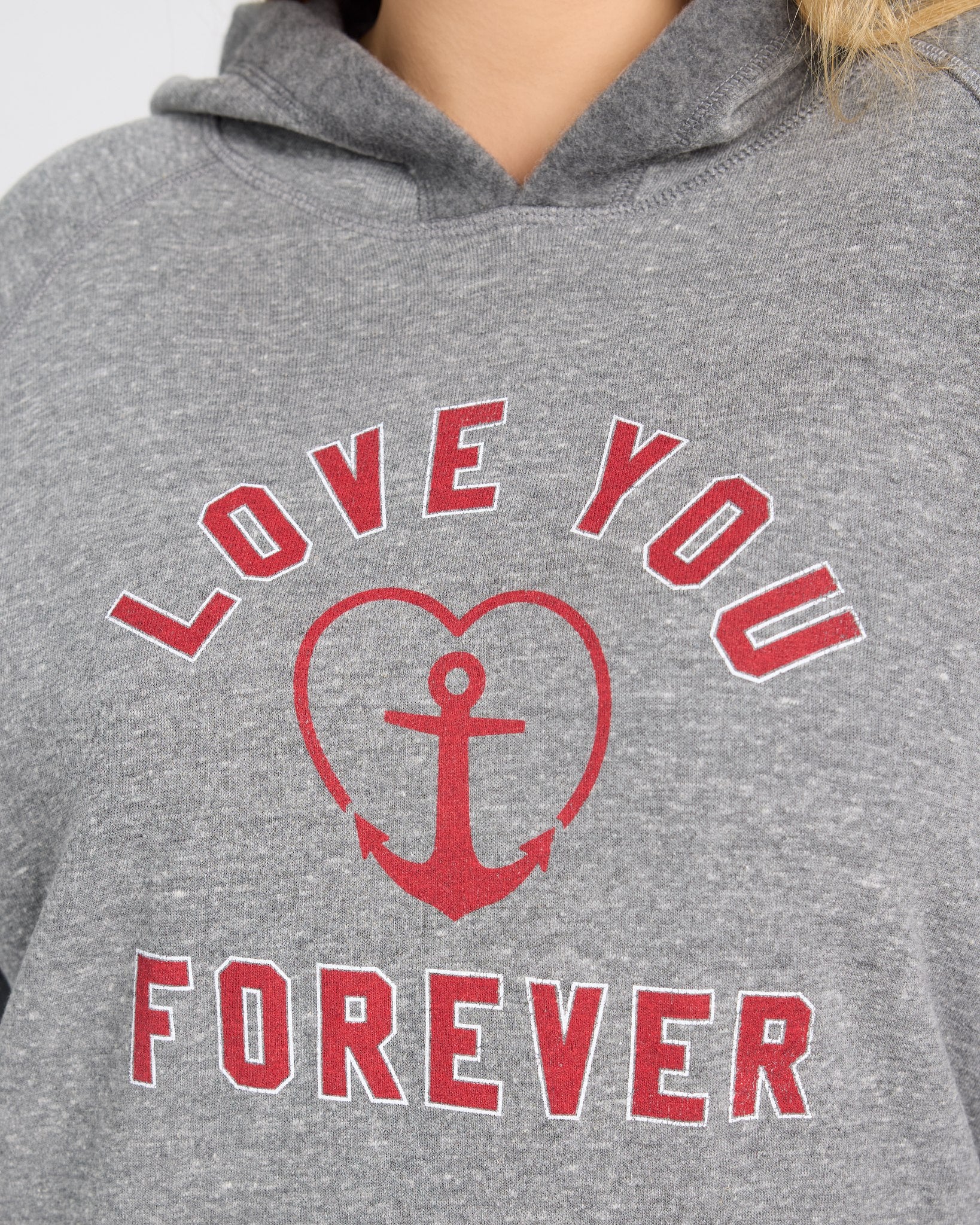 Heather Grey $|& SEAS Love You Forever Graphic Hoodie - SOF Full Front