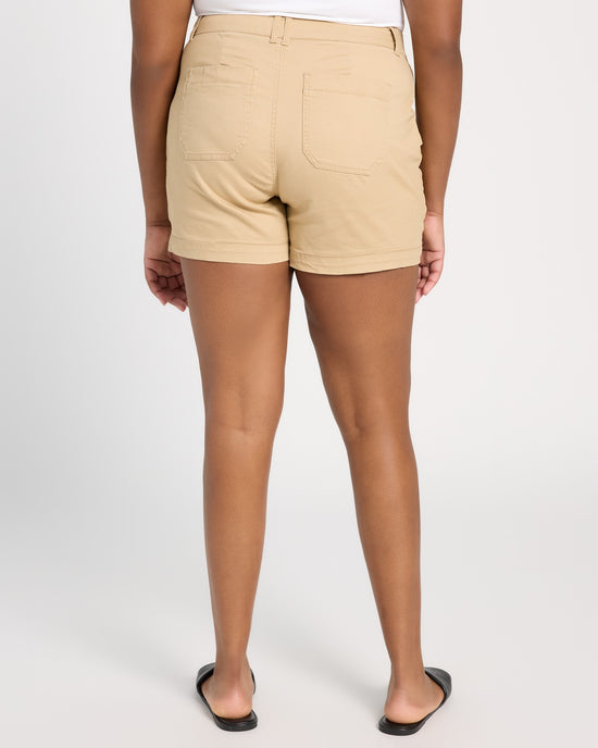 Vintage Walnut $|& Democracy High Rise Double Button Utility Short - SOF Back