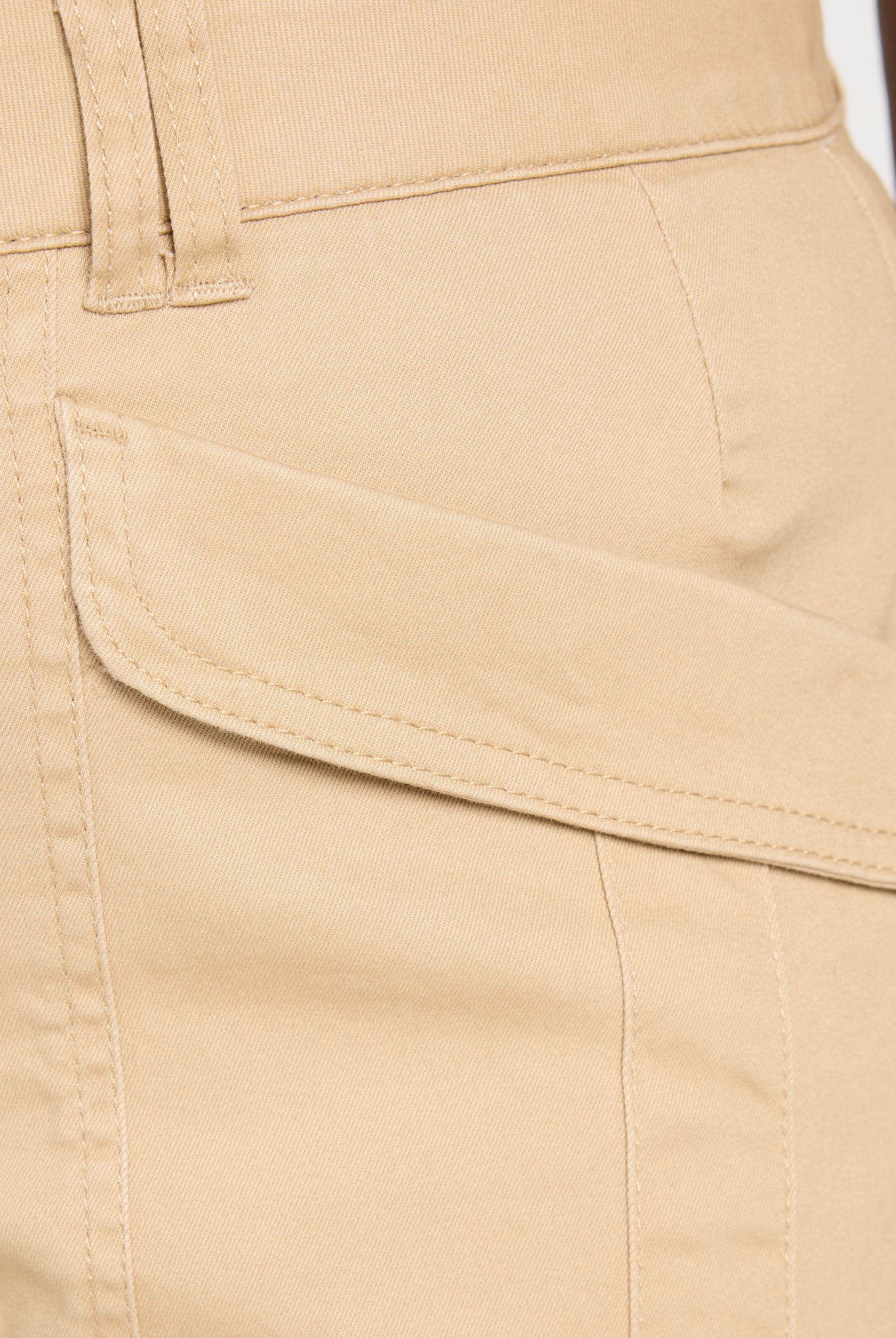 Vintage Walnut $|& Democracy High Rise Double Button Utility Short - SOF Full Front