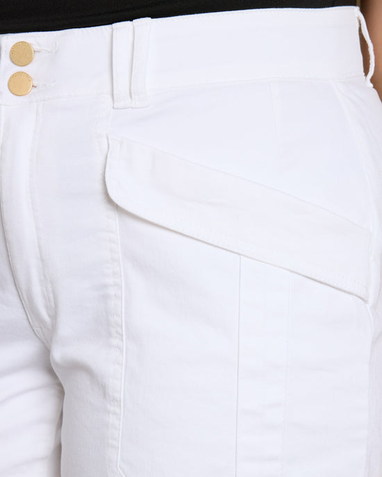 White $|& Democracy High Rise Double Button Utility Short - SOF Full Front