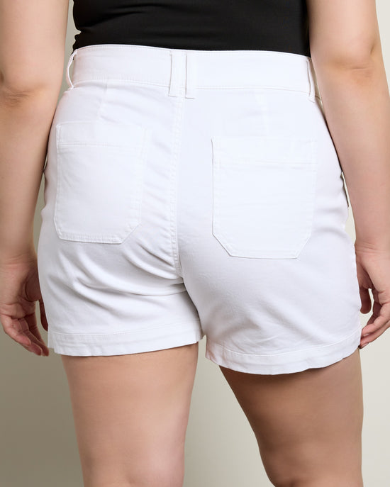 White $|& Democracy High Rise Double Button Utility Short - SOF Back