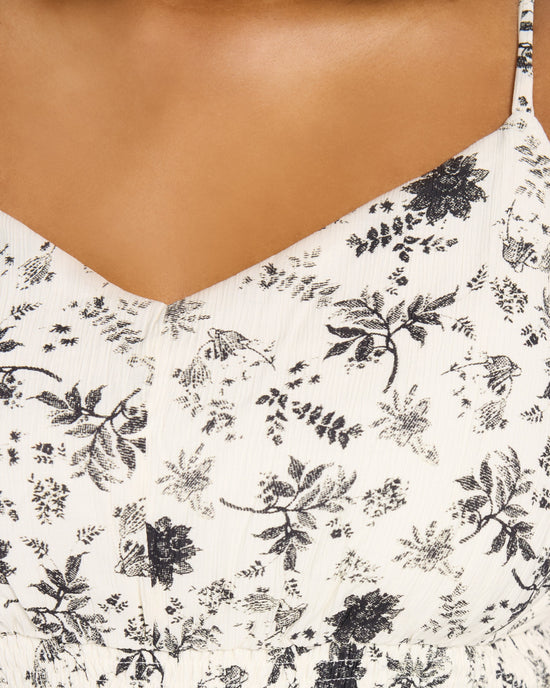 White/Black $|& Skies Are Blue Print Midi Dress - SOF Full Front