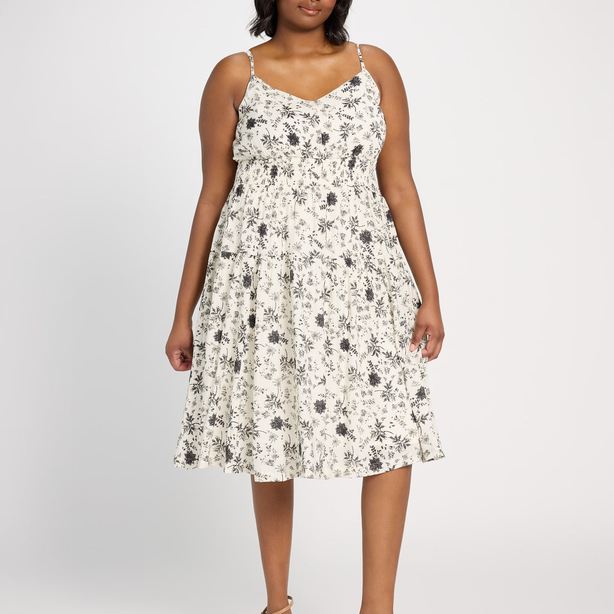 floral midi dress plus size Plus Size Floral Midi Dress
