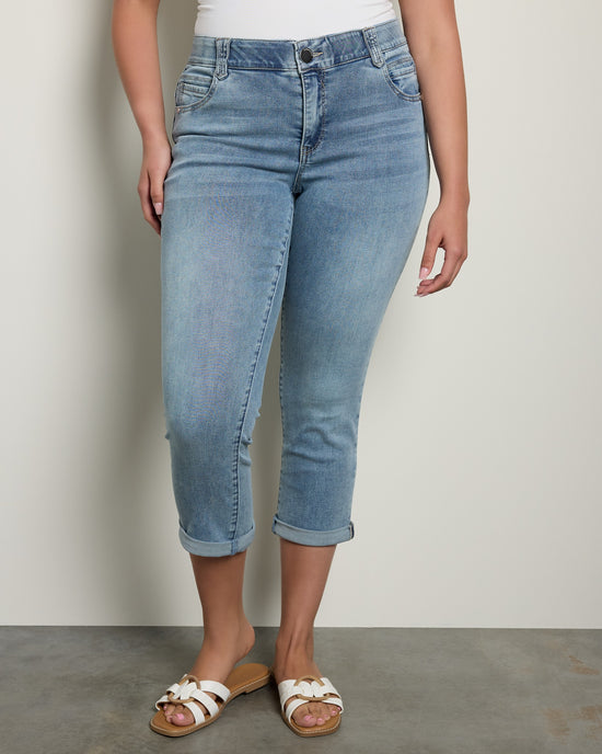 Light Blue $|& Democracy Absolution Cuffed Ankle Skimmer Jeans - SOF Front