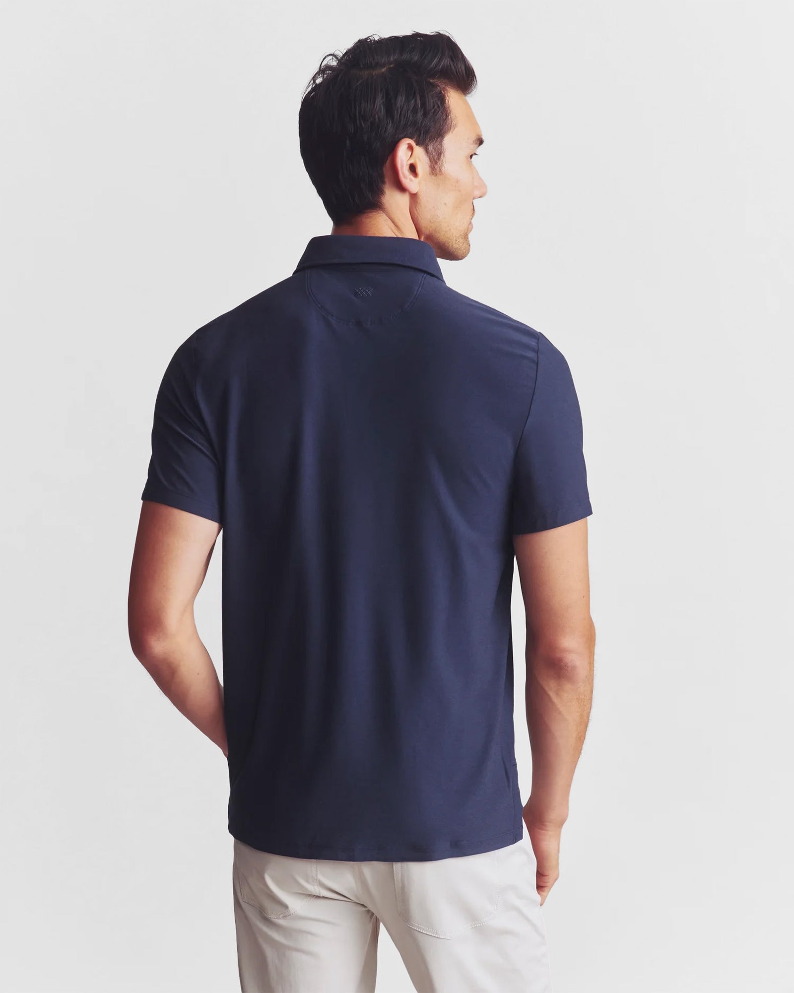 Navy Heather $|& Rhone Wfh Polo - Hanger Side