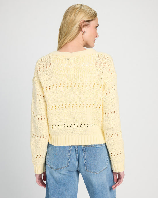 Lemon $|& DEX Long Sleeve Stitch Cropped Cardigan - SOF Back