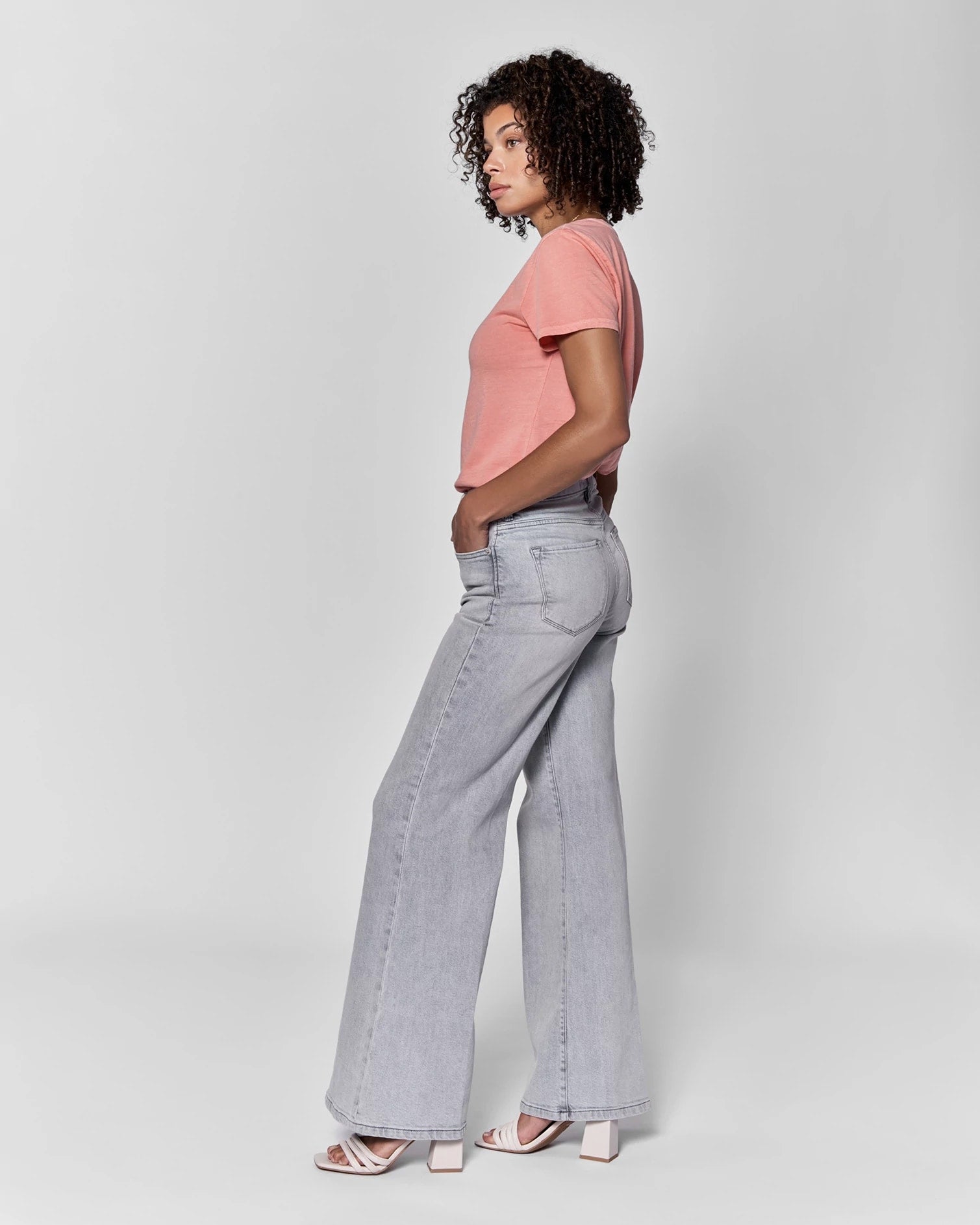 Dovey $|& Dear John Fiona High Rise Wide Leg Jeans - Hanger Front