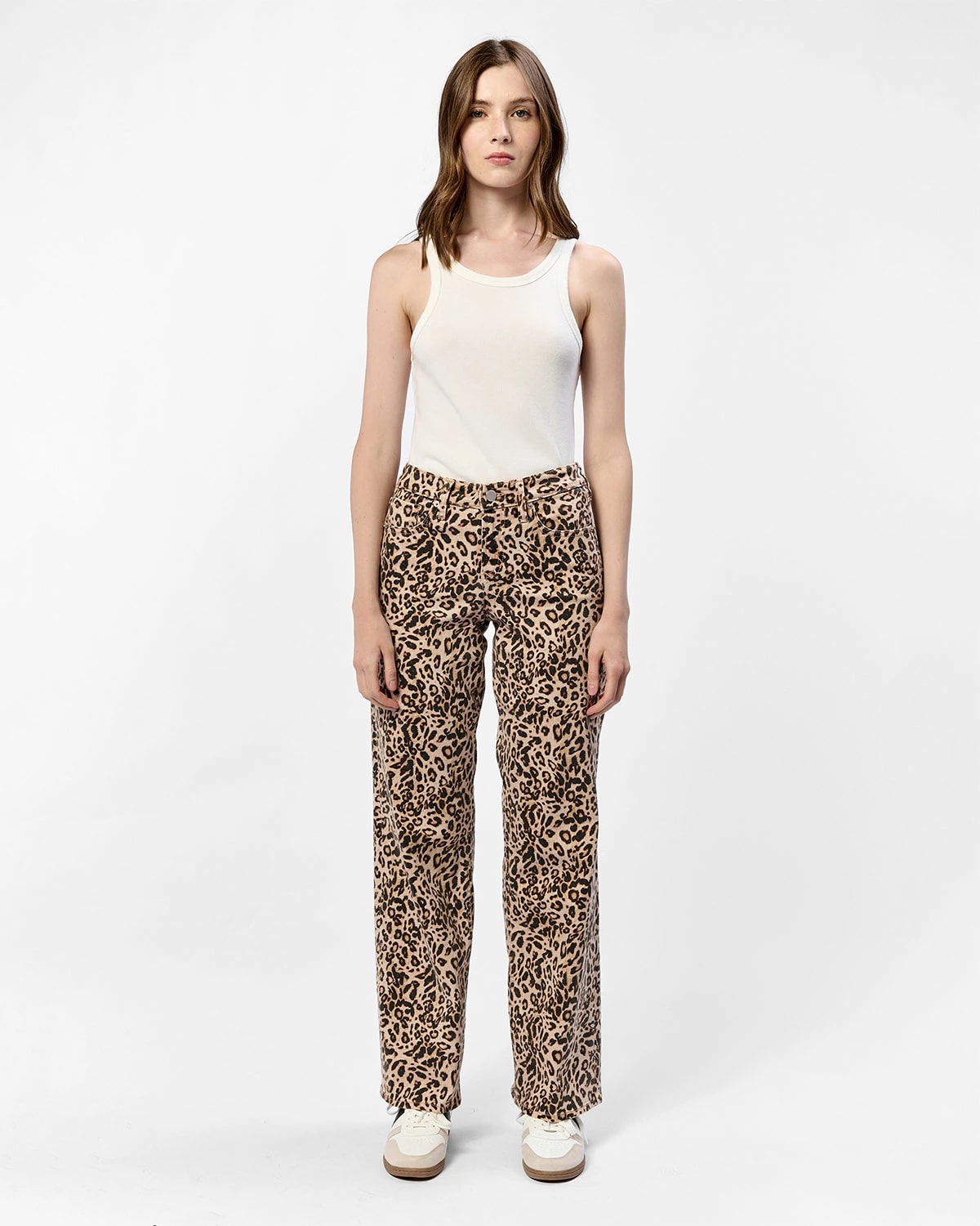 Safari Leopard $|& Dear John Taylor High Rise Straight Leg Jeans - VOF Detail