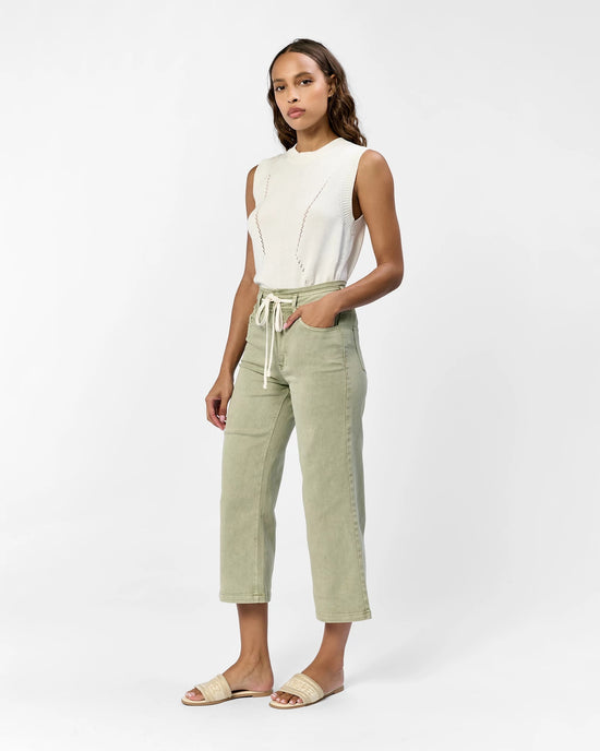 Sage $|& Dear John Audrey Super High Rise Wide Leg Jeans - Hanger Front