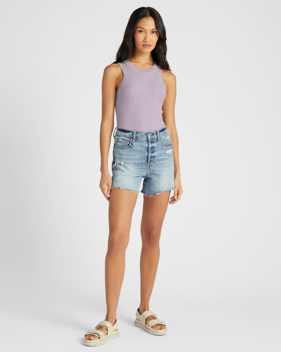 Dewy Iris $|& Another Love Cora High Neck Sleeveless Ribbed Top - UGC On Fig