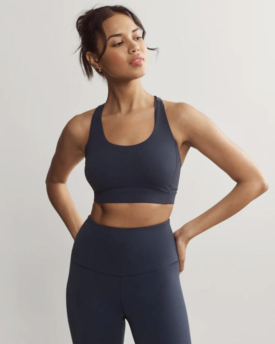 Navy $|& Rhone Revive Sports Bra - VOF Front