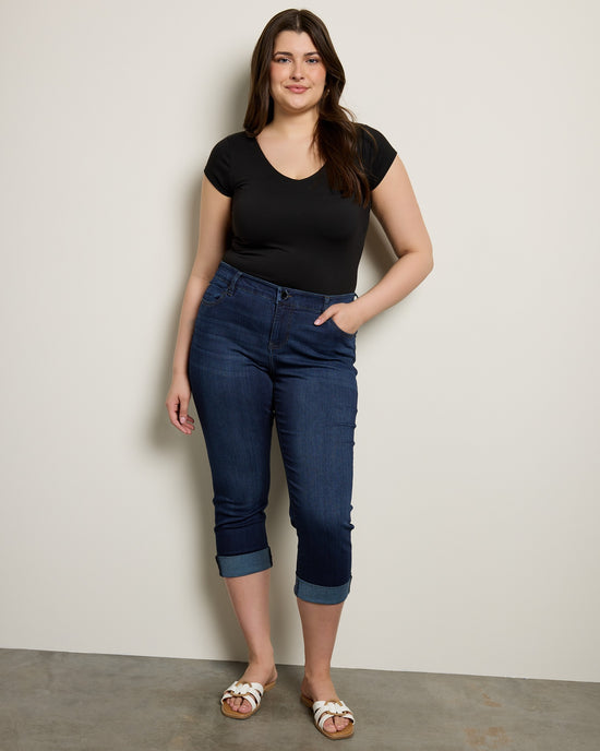 Doheny Dark $|& Liverpool Charlie Cuffed Cropped Skinny Jeans - UGC On Fig
