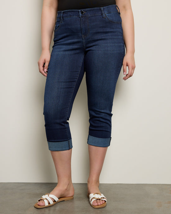 Doheny Dark $|& Liverpool Charlie Cuffed Cropped Skinny Jeans - SOF Front