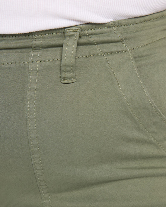 Martini Olive $|& Liverpool Cargo Wide Leg Crop Pant - SOF Full Front