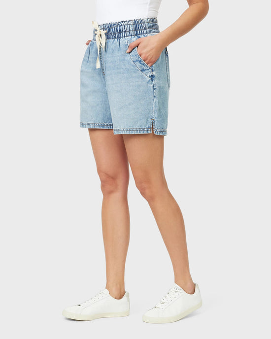 Marina Blue $|& Kensie Tie Waist Tencel Short - Hanger Front