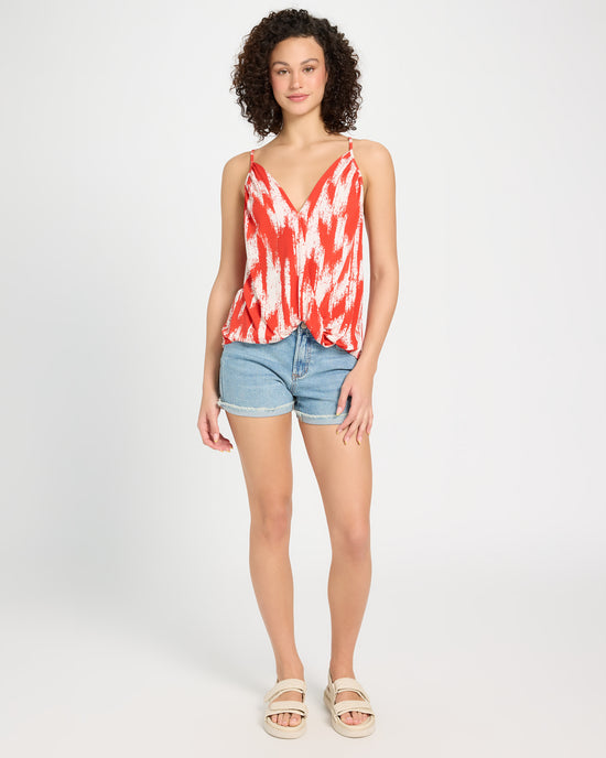 Red/White $|& West Kei Printed Knit Cami - UGC On Fig