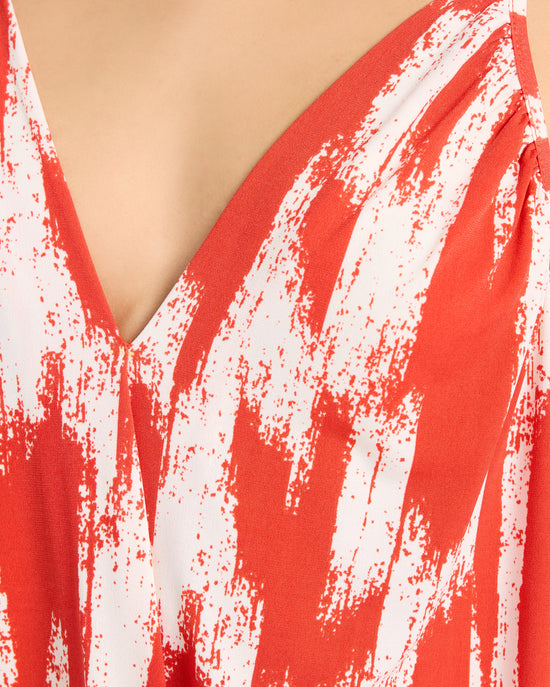Red/White $|& West Kei Printed Knit Cami - SOF Full Front