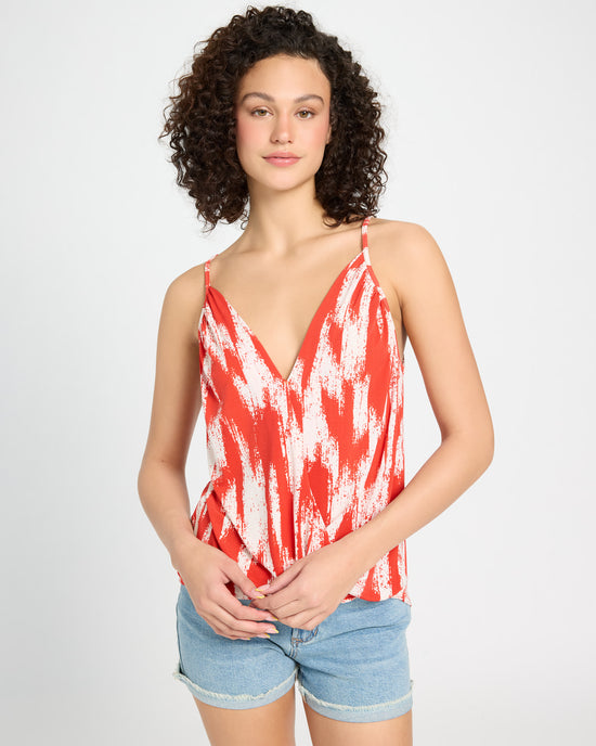 Red/White $|& West Kei Printed Knit Cami - SOF Front