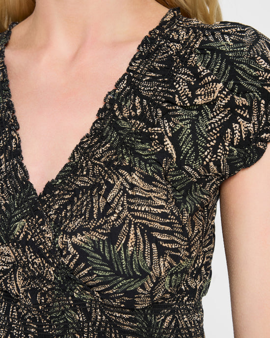 Khaki $|& Apricot Rustic Leaves Smocked Maxi Dress - SOF Full Front
