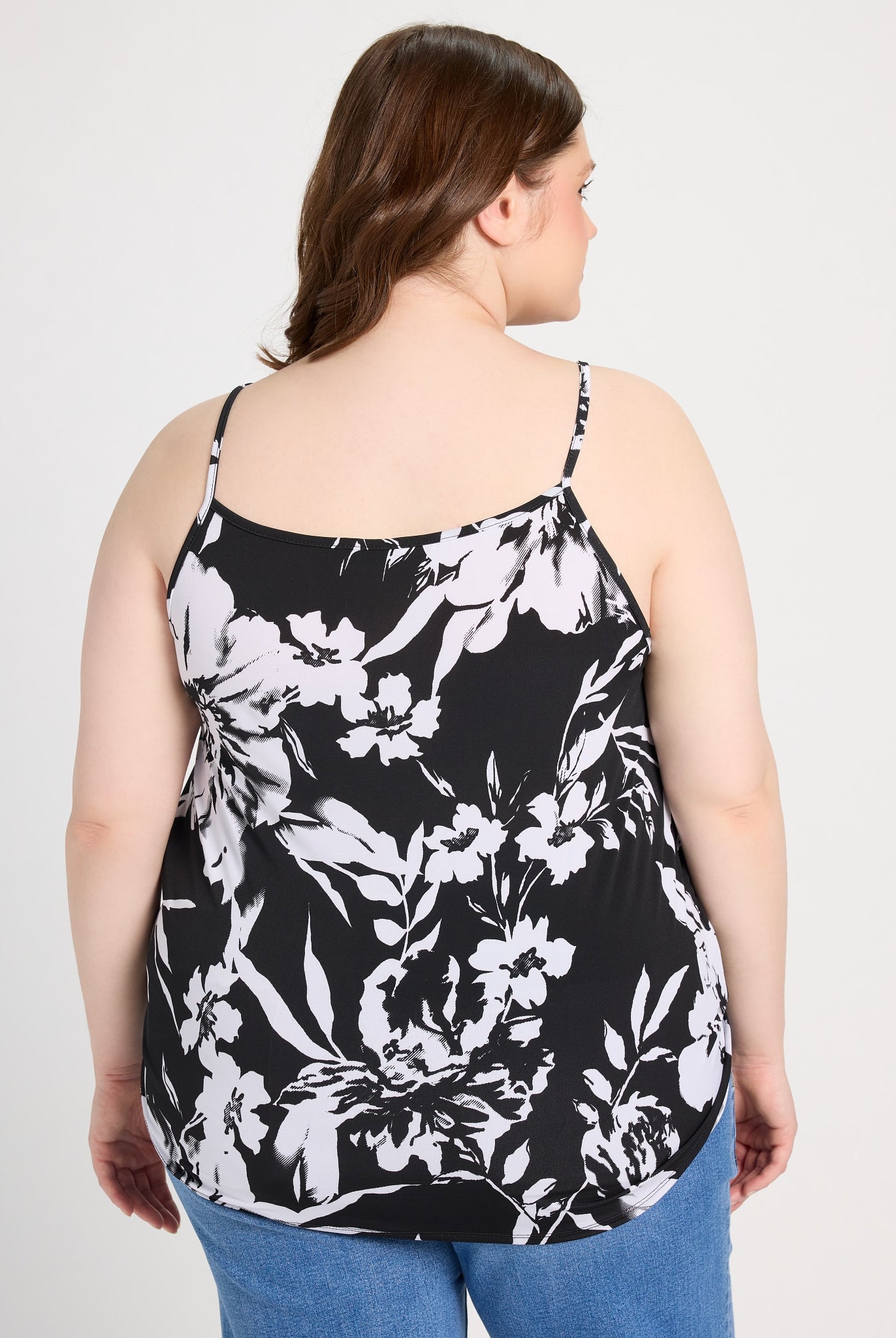 Black/White Floral $|& West Kei Floral Knit Cami - SOF Back