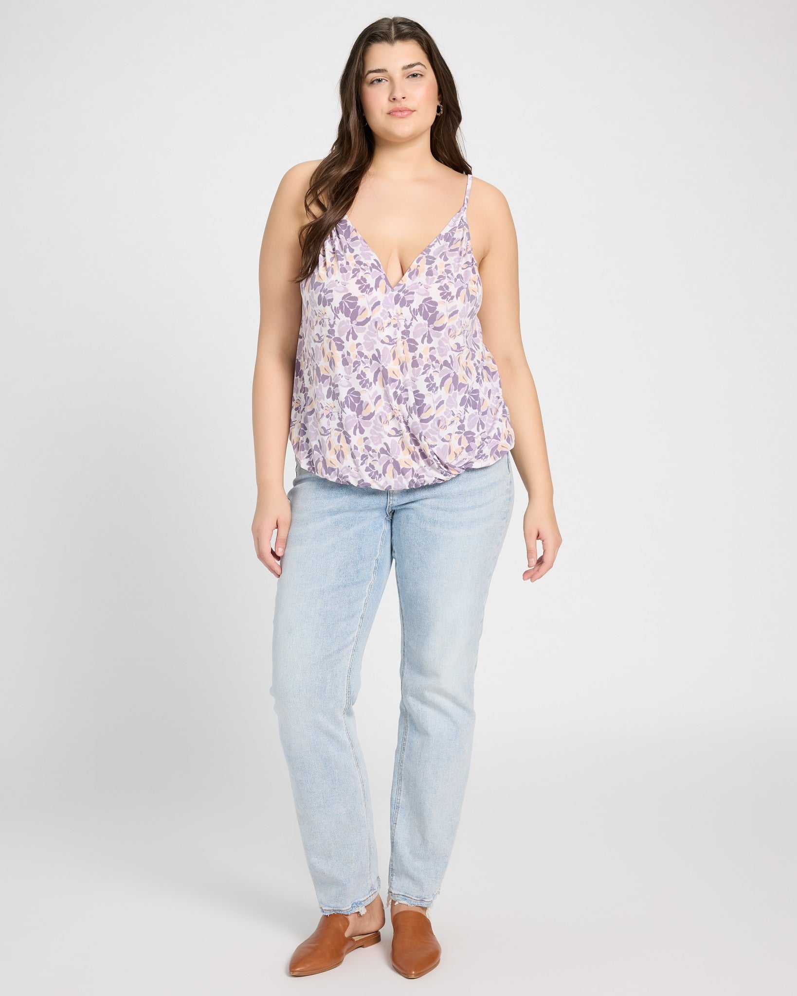 White/Lilac Floral $|& West Kei Floral Knit Cami - UGC On Fig