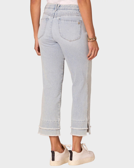 Light Blue $|& Democracy Absolution Kick Flare With Double Layer Hem - Hanger Side