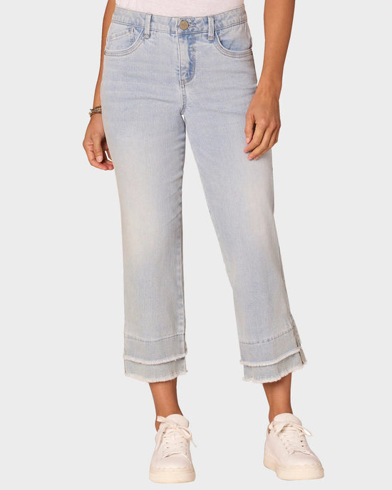 Light Blue $|& Democracy Absolution Kick Flare With Double Layer Hem - VOF Detail