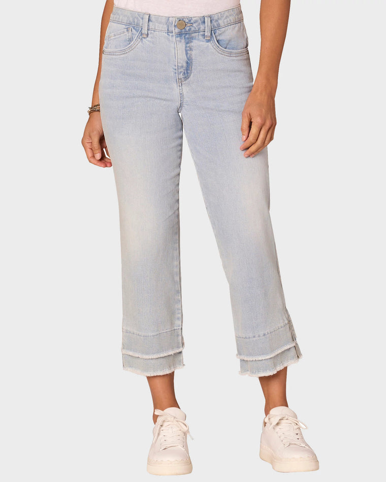 Light Blue $|& Democracy Absolution Kick Flare With Double Layer Hem - VOF Detail