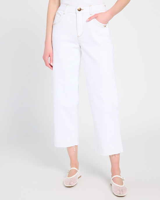 Optic White $|& Democracy Absolution Skyrise Relaxed Straight Leg Jeans - SOF Front